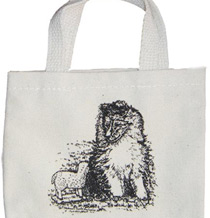 Mini Tote with Sheltie/Collie Puppy